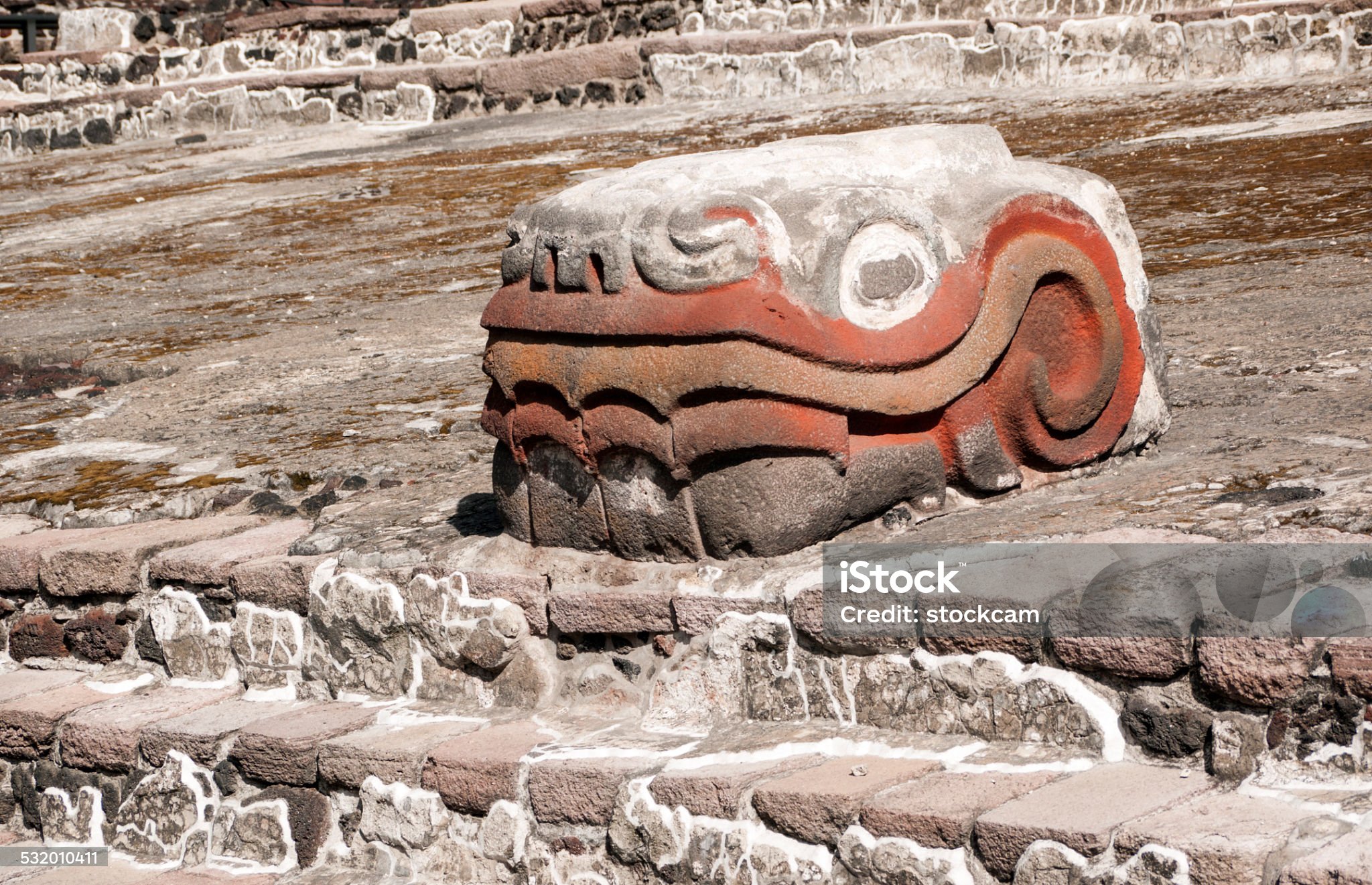 image of a big stone snake head from Templo Mayor